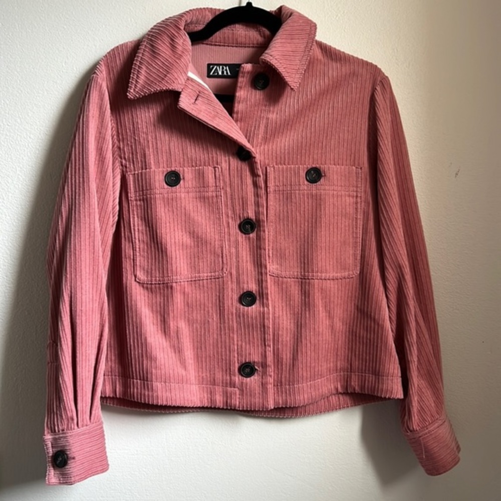 Zara Pink Corduroy Shirt‎ Jacket